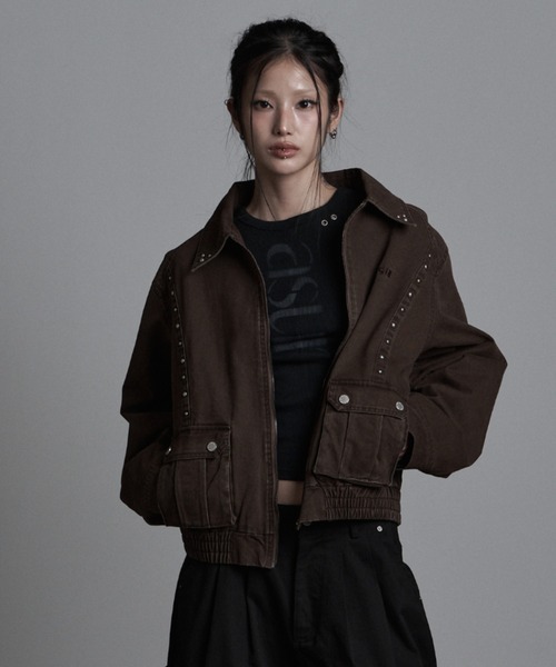 as you are（アズユーアー）の「◇ASYOUARE◇ボタン ウォッシュ ブルゾン BUTTON WASHED BLOUSON（ブルゾン・レディース・ブラウン/ブラック・FREE）」の13枚目の写真