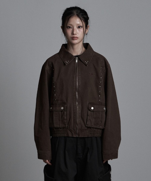 as you are（アズユーアー）の「◇ASYOUARE◇ボタン ウォッシュ ブルゾン BUTTON WASHED BLOUSON（ブルゾン・レディース・ブラウン/ブラック・FREE）」の14枚目の写真