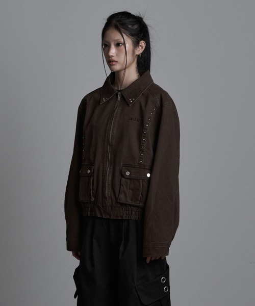 as you are（アズユーアー）の「◇ASYOUARE◇ボタン ウォッシュ ブルゾン BUTTON WASHED BLOUSON（ブルゾン・レディース・ブラウン/ブラック・FREE）」の15枚目の写真