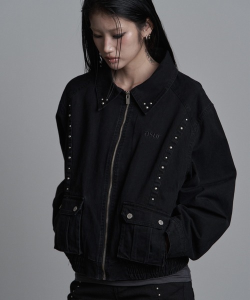 as you are（アズユーアー）の「◇ASYOUARE◇ボタン ウォッシュ ブルゾン BUTTON WASHED BLOUSON（ブルゾン・レディース・ブラウン/ブラック・FREE）」の9枚目の写真