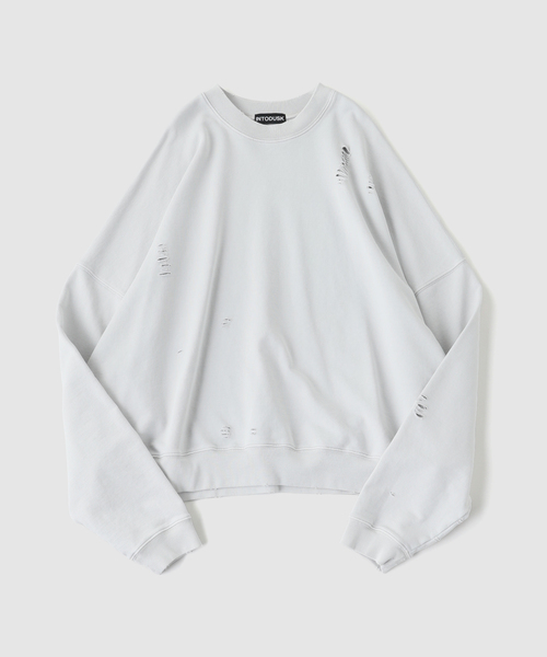 WISM(ウィズム)の「INTODUSK / イントゥダスク HARD DAMAGE SETH CREW(Tシャツ/カットソー・メンズ・ライトグレー・LARGE)」の1枚目の写真