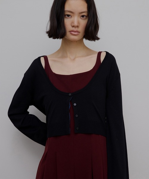 Ameri（アメリ）の「LOW BASIC SHORT KNIT CARDIGAN（カーディガン/ボレロ・レディース・ベージュ/ブラック/グレー/グリーン系その他・FREE）」の7枚目の写真