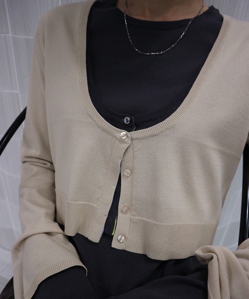 LOW BASIC SHORT KNIT CARDIGAN（カーディガン/ボレロ）｜Ameri