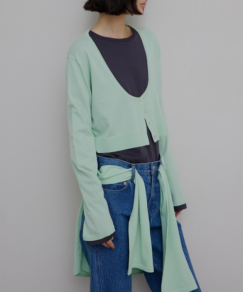 Ameri（アメリ）の「LOW BASIC SHORT KNIT CARDIGAN（カーディガン/ボレロ・レディース・ベージュ/ブラック/グレー/グリーン系その他・FREE）」の17枚目の写真