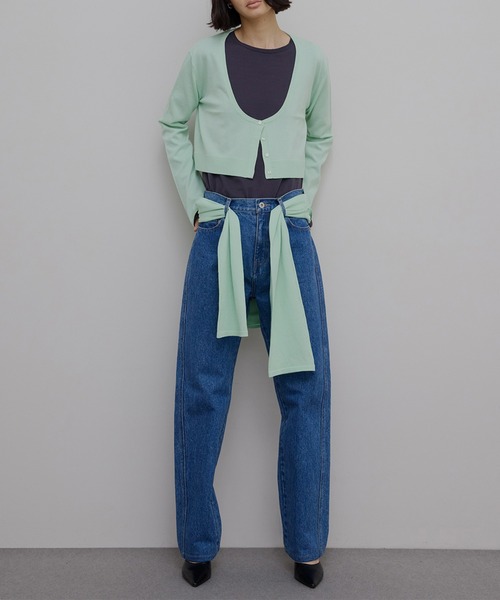 Ameri（アメリ）の「LOW BASIC SHORT KNIT CARDIGAN（カーディガン/ボレロ・レディース・ベージュ/ブラック/グレー/グリーン系その他・FREE）」の21枚目の写真