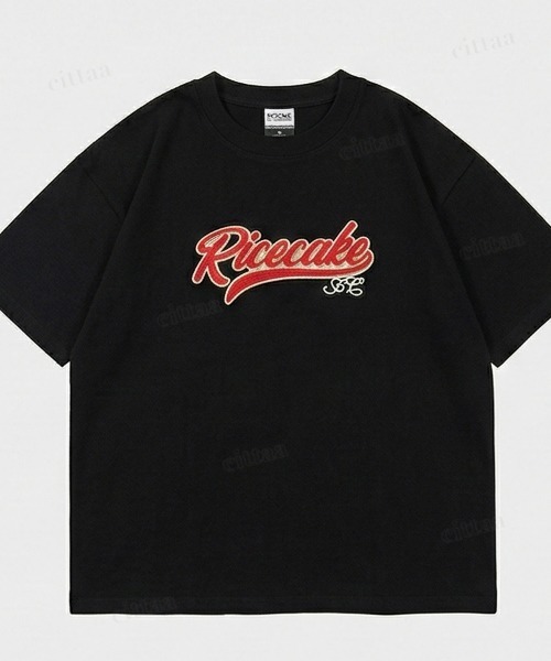 Dalfwin（ダールフィン）の「韓国ファッション Ricecakeレトロ刺繍ロゴ半袖Tシャツ（Tシャツ/カットソー・レディース・ブラック/ホワイト・FREE）」の8枚目の写真