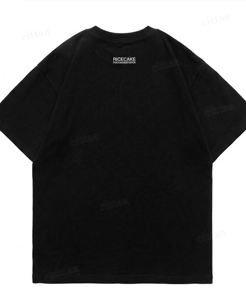 Dalfwin（ダールフィン）の「韓国ファッション Ricecakeレトロ刺繍ロゴ半袖Tシャツ（Tシャツ/カットソー・レディース・ブラック/ホワイト・FREE）」の6枚目の写真