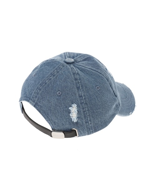 Feng Chen Wang(フェン・チェン・ワン)の「Distress Denim Cap FUF20AC44(キャップ・レディース・ブルー・ONE SIZE)」の2枚目の写真