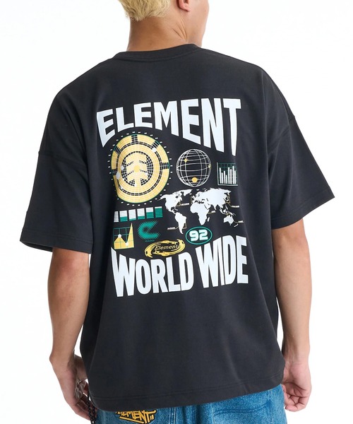 ELEMENT(エレメント)の「ELEMENT/エレメント 半袖 Tシャツ ロゴ バックプリント BG021220(Tシャツ/カットソー・メンズ・ホワイト/ブラック/イエロー・M/L/XL)」の2枚目の写真