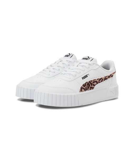 PUMA（プーマ）の「PUMA プーマ ウィメンズ キャリーナ ミア レオ 2 スニーカー（スニーカー・レディース・ホワイト×ブラウン・22.5cm/23.0cm/23.5cm/24.0cm/24.5cm/25.0cm/25.5cm/22.0cm）」の2枚目の写真