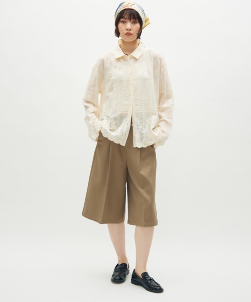 full/fill.(フルフィル)の「tuck half pants / タックハーフパンツ(その他パンツ・レディース・ブラック/ベージュ・FREE)」の4枚目の写真