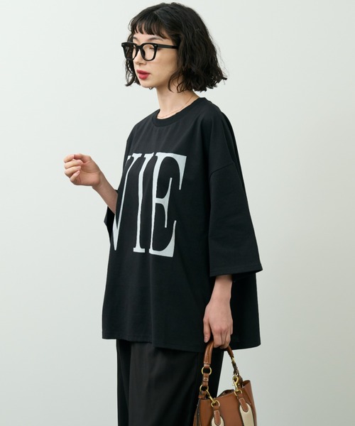 A.D.C.L.（エーディーシーエル）の「フロッキービッグロゴプリント ビッグシルエットTシャツ（Tシャツ/カットソー・レディース・ブラック/オートミール/イエロー・M/L）」の15枚目の写真