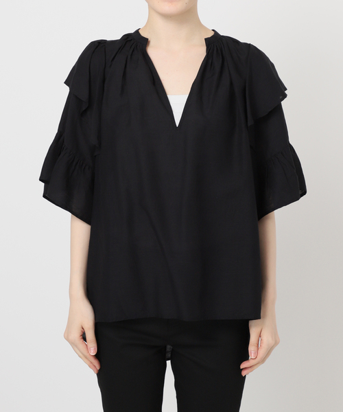 JOURNAL STANDARD(ジャーナルスタンダード)の「《追加》ソフトクロスフリルスリーブブラウス(シャツ/ブラウス・レディース・ブラック/ブラウン・FREE)」の19枚目の写真