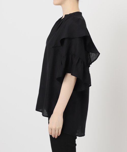 JOURNAL STANDARD(ジャーナルスタンダード)の「《追加》ソフトクロスフリルスリーブブラウス(シャツ/ブラウス・レディース・ブラック/ブラウン・FREE)」の18枚目の写真