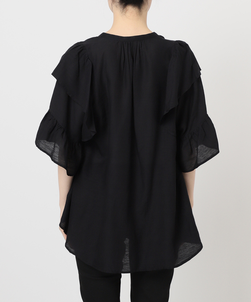 JOURNAL STANDARD(ジャーナルスタンダード)の「《追加》ソフトクロスフリルスリーブブラウス(シャツ/ブラウス・レディース・ブラック/ブラウン・FREE)」の17枚目の写真