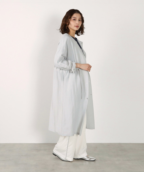 MELROSE claire（メルローズ クレール）の「【リネンMIXノーカラードロストコート】（その他アウター・レディース・ベージュ/ライトグレー/チャコールグレー・FREE）」の8枚目の写真