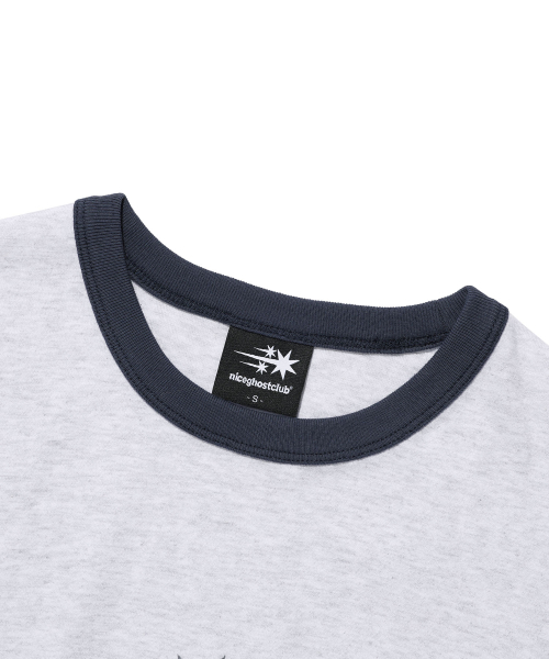 NICE GHOST CLUB(ナイスゴーストクラブ)の「RUSH 3STAR BASIC RINGER TEE_LIGHT GREY(NG2GMUT536A)(Tシャツ/カットソー・レディース・ライトグレー・SMALL/MEDIUM/LARGE)」の5枚目の写真