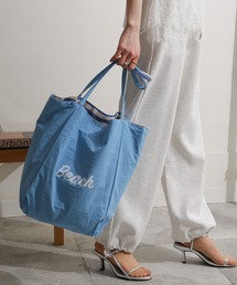 リバーシブル仕様！シンプルロゴ＆ボーダートートバッグ