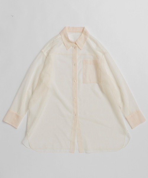 MAISON SPECIAL(メゾンスペシャル)の「2WAY Sheer Shirt/2WAYシアーシャツ(シャツ/ブラウス・レディース・ピンク/ブラック/アイボリー/ブルー・FREE)」の22枚目の写真