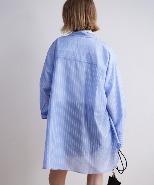 MAISON SPECIAL(メゾンスペシャル)の「2WAY Sheer Shirt/2WAYシアーシャツ(シャツ/ブラウス・レディース・ピンク/ブラック/アイボリー/ブルー・FREE)」の13枚目の写真