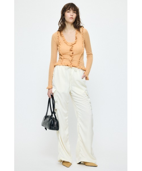 MOUSSY（マウジー）の「SATIN CARGO パンツ（その他パンツ・レディース・アイボリー/ブラック/カーキ・1/2）」の11枚目の写真