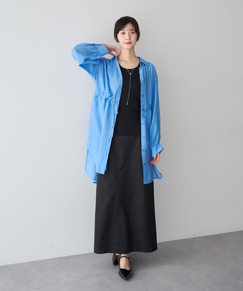 YECCA VECCA(イェッカヴェッカ)の「シアー2way袖バルーンチュニック(シャツ/ブラウス・レディース・ブルー/チャコールグレー/ライトベージュ/イエロー/ダークベージュ・FREE)」の13枚目の写真