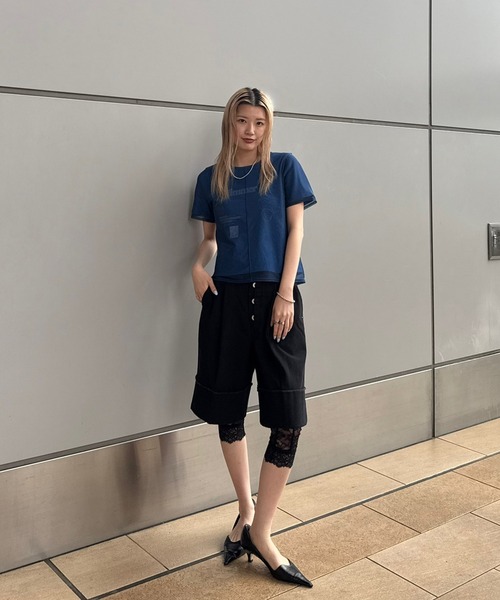 Ameri(アメリ)の「LACE BIKER PANTS(その他パンツ・レディース・ブラック/ホワイト・MEDIUM/SMALL)」の10枚目の写真