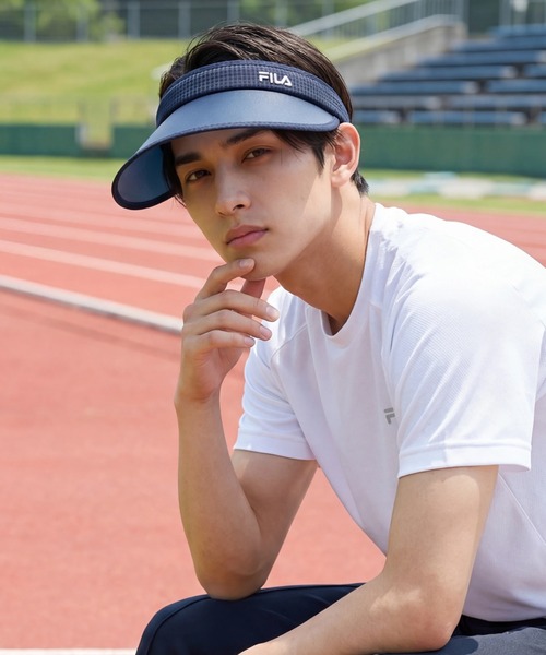 FILA(フィラ)の「【FILA/フィラ】チェッククリップ サンバイザー(サンバイザー・メンズ・ブラック/ネイビー/ラベンダー・FREE)」の5枚目の写真