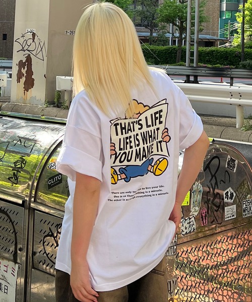 That's life(ザッツライフ)の「HEAVY WEIGHT 7.1oz “CHILDREN” LOGO TEE夏服 ビッグシルエット ヘビーウェイト 綿100% 肉厚生地(Tシャツ/カットソー・メンズ・ネイビー/グリーン/ホワイト/ブラック・X-LARGE/LARGE/MEDIUM/SMALL)」の2枚目の写真