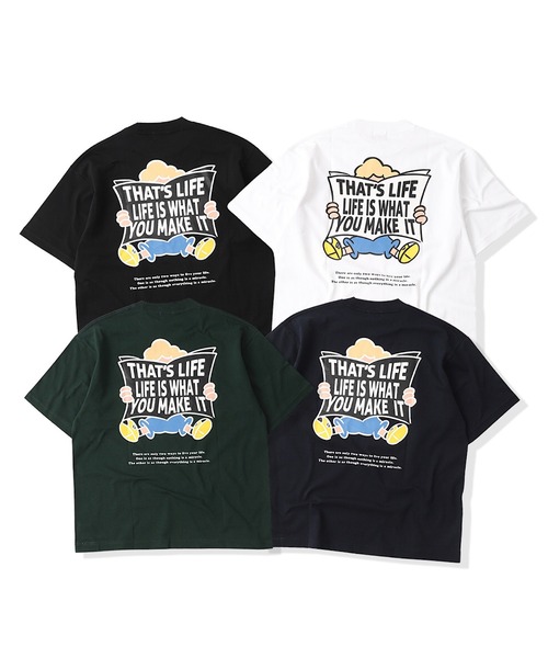 That's life(ザッツライフ)の「HEAVY WEIGHT 7.1oz “CHILDREN” LOGO TEE夏服 ビッグシルエット ヘビーウェイト 綿100% 肉厚生地(Tシャツ/カットソー・メンズ・ネイビー/グリーン/ホワイト/ブラック・X-LARGE/LARGE/MEDIUM/SMALL)」の5枚目の写真
