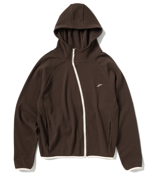 Carbd Hynek waffled full-zip hooded — коричневый