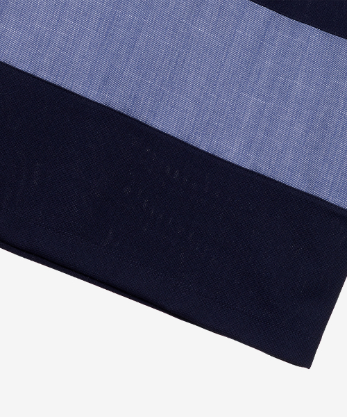 MINDBRIDGE（マインドブリッジ）の「[COUTURE]リネンライクブロック配色オーバーサイズカラーTシャツ（ポロシャツ・メンズ・ネイビー・95/100/105/110）」の6枚目の写真