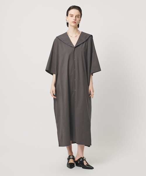 ASTRAET(アストラット)の「<ASTRAET>セーラーカラー シャツワンピース(シャツワンピース・レディース・ブラック/ダークグレー・FREE)」の1枚目の写真