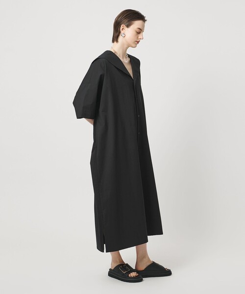 ASTRAET(アストラット)の「<ASTRAET>セーラーカラー シャツワンピース(シャツワンピース・レディース・ブラック/ダークグレー・FREE)」の2枚目の写真