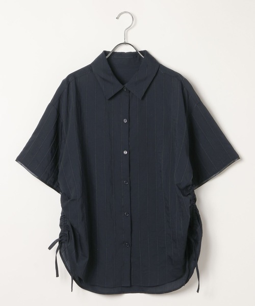 BAYFLOW（ベイフロー）の「[サイドリボン付き]ドビーストライプシャーリングシャツ（シャツ/ブラウス・レディース・オフホワイト/ネイビー/ベージュ/ライトブルー・FREE）」の16枚目の写真