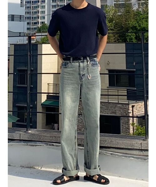 NOIRER(ノイア)の「クラシックストレートデニムパンツ(ライトブルー)(デニムパンツ・メンズ・その他・48/50/52)」の7枚目の写真