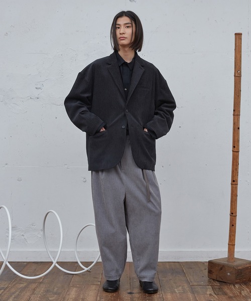 Dulcamara（ドゥルカマラ）の「コットンビエラワイドBOXシャツ（シャツ/ブラウス・メンズ・ライトグレー/ブラック・1/0）」の4枚目の写真