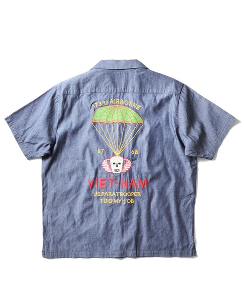 HOUSTON(ヒューストン)の「HOUSTON シャンブレースーベニアシャツ (VIETNAM)(シャツ/ブラウス・メンズ・ブルー系その他2/ブルー系その他・MEDIUM/LARGE/X-LARGE/XX-LARGE)」の3枚目の写真