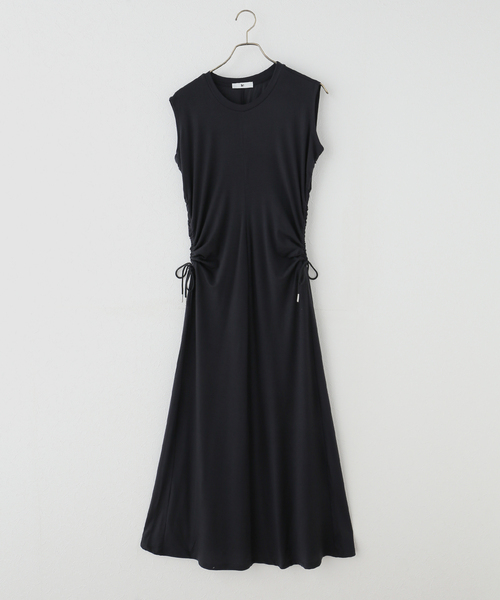 Noble（ノーブル）の「le / ル DRAWSTRING JERSEYDRESS（ワンピース・レディース・ブラック/ベージュ・FREE）」の2枚目の写真