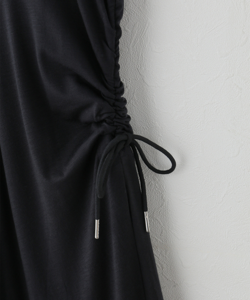 Noble（ノーブル）の「le / ル DRAWSTRING JERSEYDRESS（ワンピース・レディース・ブラック/ベージュ・FREE）」の12枚目の写真
