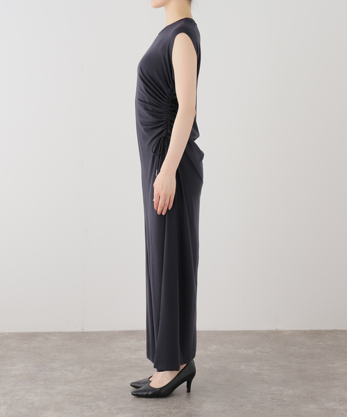 Noble（ノーブル）の「le / ル DRAWSTRING JERSEYDRESS（ワンピース・レディース・ブラック/ベージュ・FREE）」の7枚目の写真