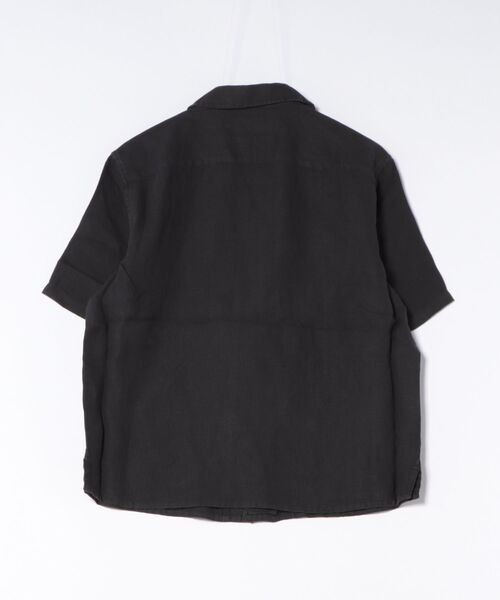 ALLSAINTS(オールセインツ)の「KLAVICLE SHORT SLEEVE LINEN EMBROIDERED SHIRT | KLAVICLE 半袖 リネン 刺繍 シャツ(シャツ/ブラウス・メンズ・ブラック・L/M/S/XS)」の2枚目の写真