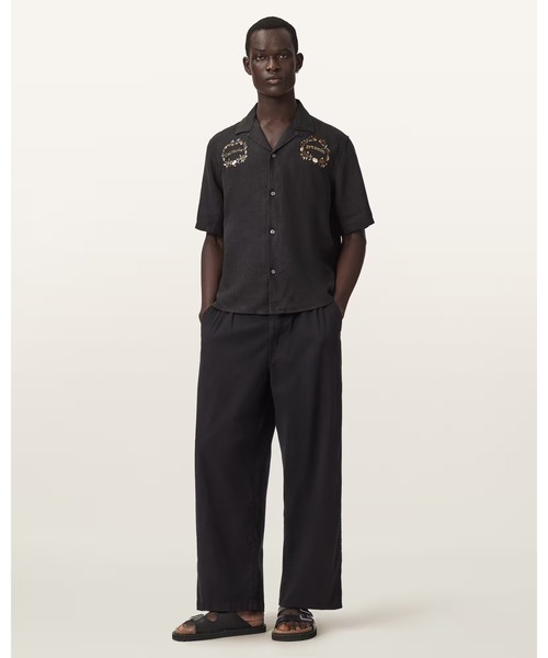 ALLSAINTS(オールセインツ)の「KLAVICLE SHORT SLEEVE LINEN EMBROIDERED SHIRT | KLAVICLE 半袖 リネン 刺繍 シャツ(シャツ/ブラウス・メンズ・ブラック・L/M/S/XS)」の9枚目の写真