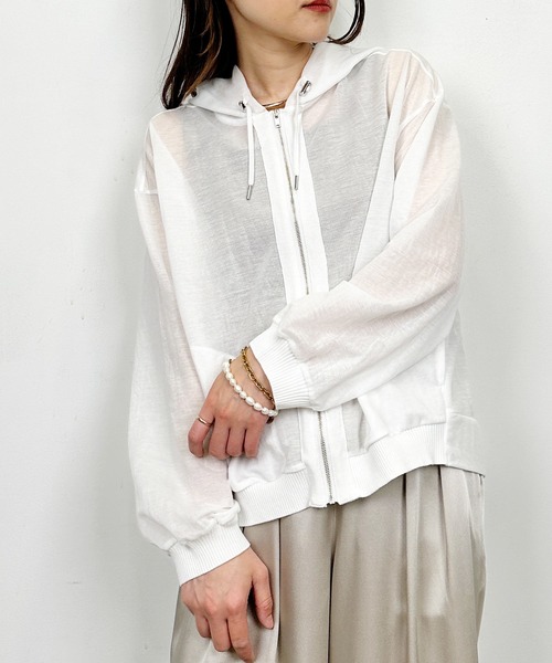 PICCIN(ピッチン)の「シアージップパーカー(パーカー・レディース・ブラック/オフホワイト・M)」の10枚目の写真