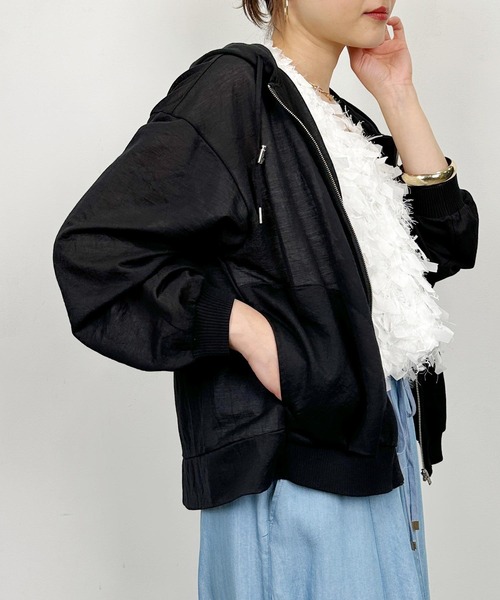 PICCIN(ピッチン)の「シアージップパーカー(パーカー・レディース・ブラック/オフホワイト・M)」の15枚目の写真