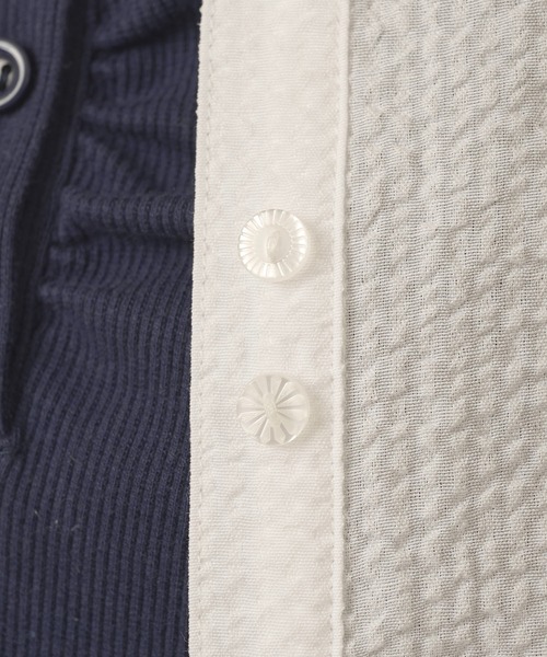hazyl(ヘイジル)の「W button puff sleeves shirt / ダブルボタンパフスリーブシャツ(シャツ/ブラウス・レディース・ホワイト/ネイビー・フリー)」の19枚目の写真