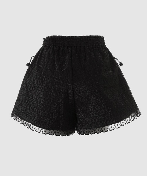 CECILIE BAHNSEN(セシリー バンセン)の「ELASTIC WAIST SHORTS WITH EMBROIDERED HEM(その他パンツ・レディース・ブラック・6/8)」の4枚目の写真
