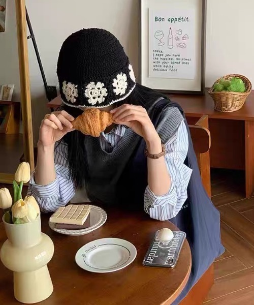 Jacquard flower crochet hat（ハット）｜Vipoa（ヴィポア）の