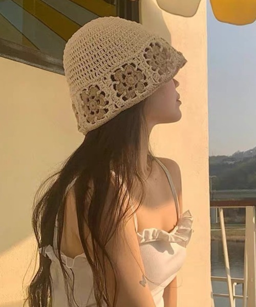 Jacquard flower crochet hat（ハット）｜Vipoa（ヴィポア）の