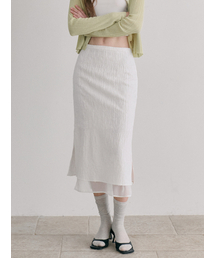 Layered Sheer Skirt, White